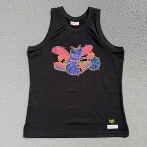 Men’s Mitchell & Ness NBA Charlotte Hornets Mesh Jersey Tank Black Large NWOT